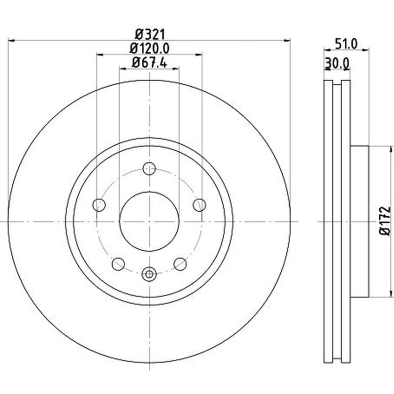 DON 2 x Vented Front Brake Discs PCD11031-x2