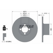 Textar 2 x Solid Front Brake Discs 92092600-x2