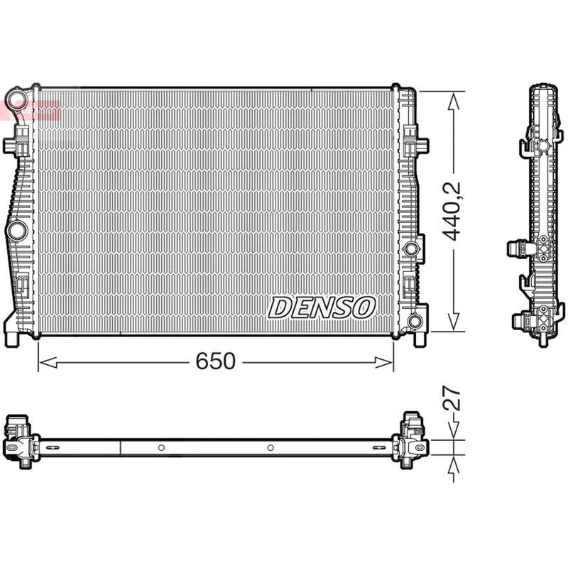 Denso Engine Radiator fits Audi A3 2019-2020