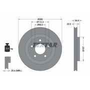 Textar 2 x Vented Front Brake Discs 92148500