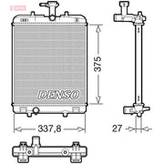 Denso Engine Radiator fits Citroën C1 II 2014-2021 1.0