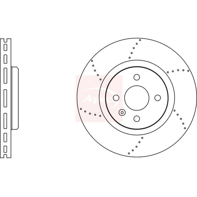 Apec 2 x Front Perforated/Vented Brake Discs DSK2778