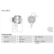 Bosch Car Alternator 12V 0 986 081 410