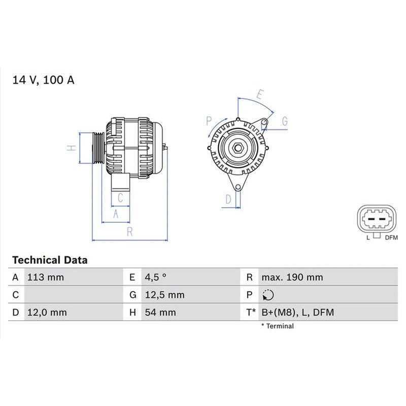 Bosch Car Alternator 12V 0 986 081 410
