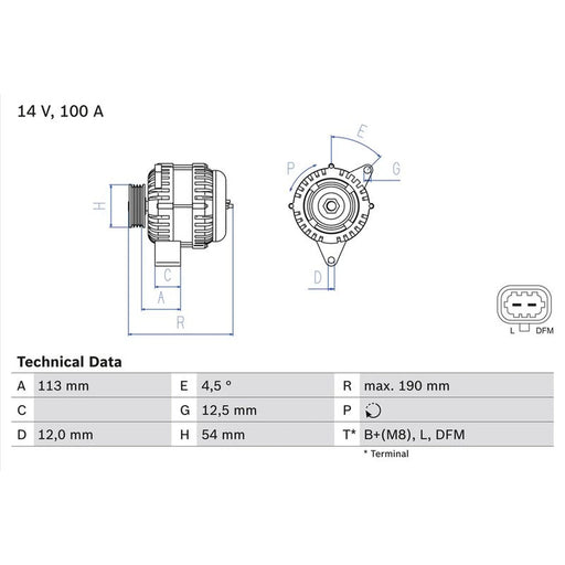 Bosch Car Alternator 12V 0 986 081 410