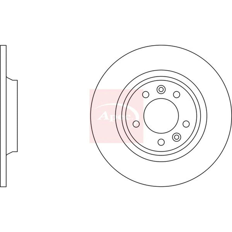 Apec 2 x Solid Rear Brake Discs DSK3628-x2