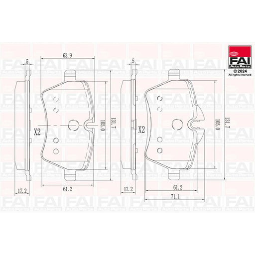 FAI Front Brake Pad Set BP170