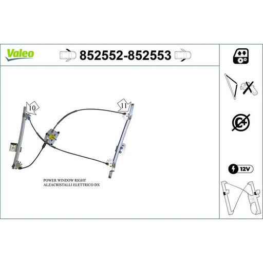 Valeo Electric Window Regulator Lifter Left Front 852552