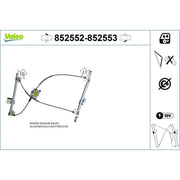 Valeo Electric Window Regulator Lifter Right Front 852553