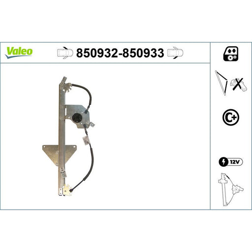 Valeo Electric Window Regulator Lifter Left Front 850932