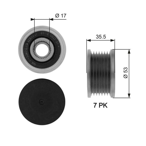 Gates Alternator Overrunning Freewheel Clutch OAP7110