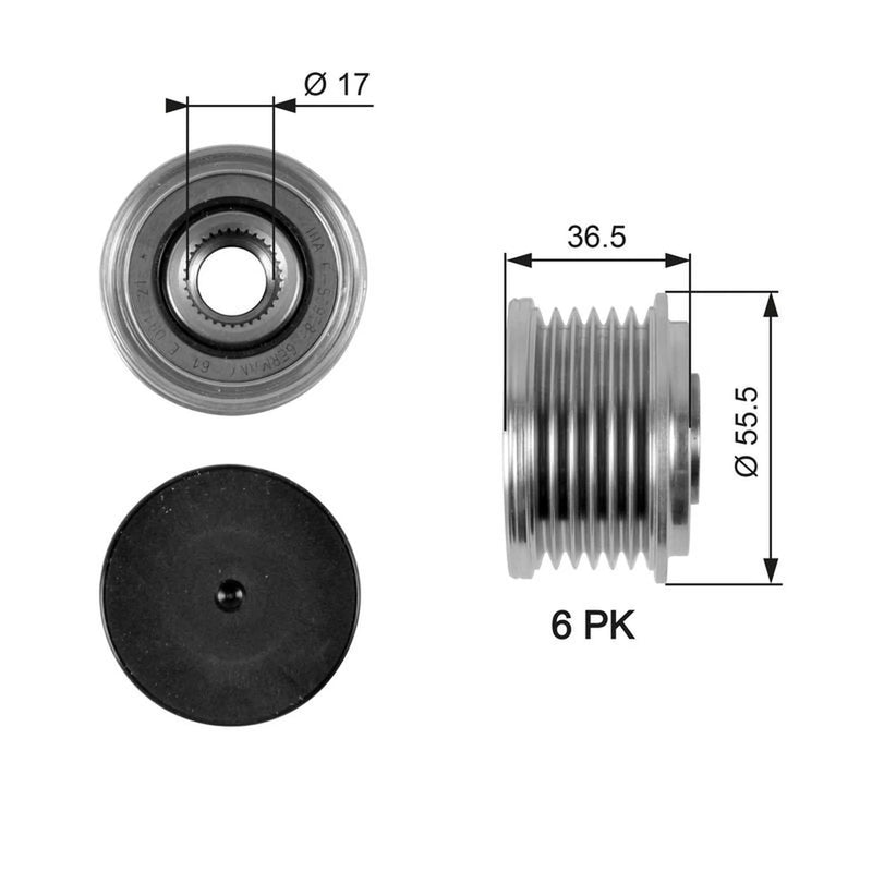 Gates Alternator Overrunning Freewheel Clutch OAP7049