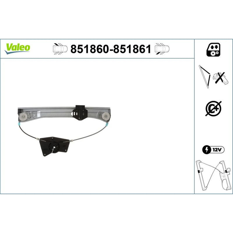 Valeo Electric Window Regulator Lifter Left Rear 851860
