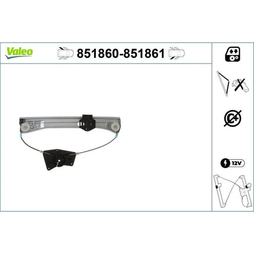 Valeo Electric Window Regulator Lifter Left Rear 851860
