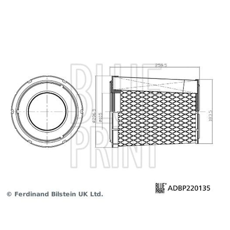Blue Print Engine Air Filter ADBP220135