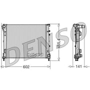 Denso Engine Radiator fits Fiat 500 2007 on 1.3 1.4