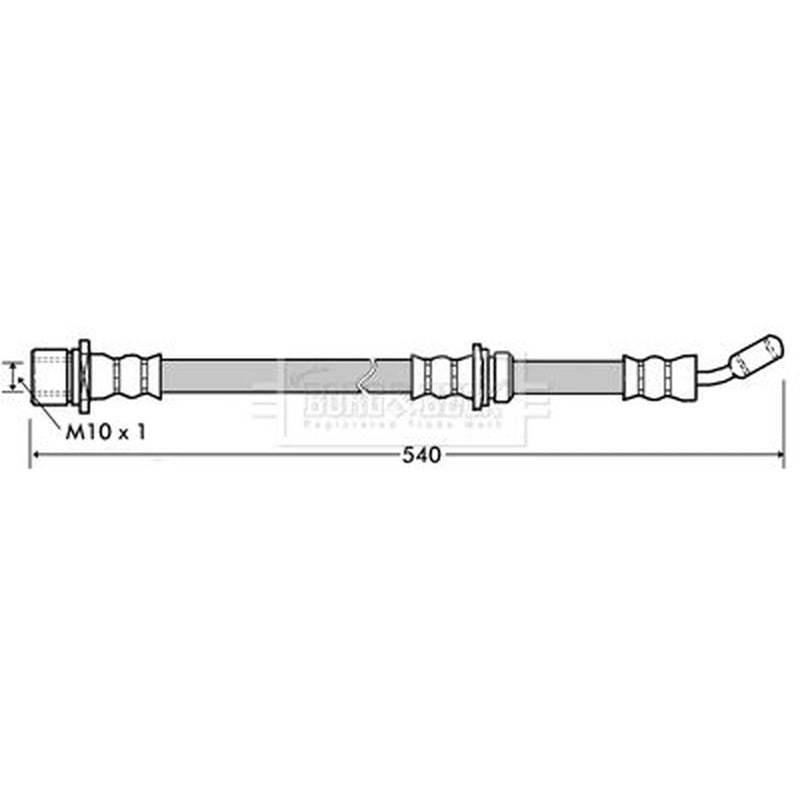 Borg & Beck Brake Hydraulic Hose Line Rear Left BBH7341