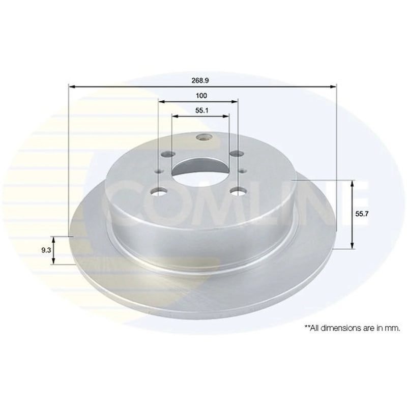 Comline 2 x Solid Rear Brake Discs ADC01104-x2