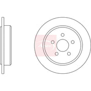 Apec 2 x Solid Rear Brake Discs DSK2038-x2