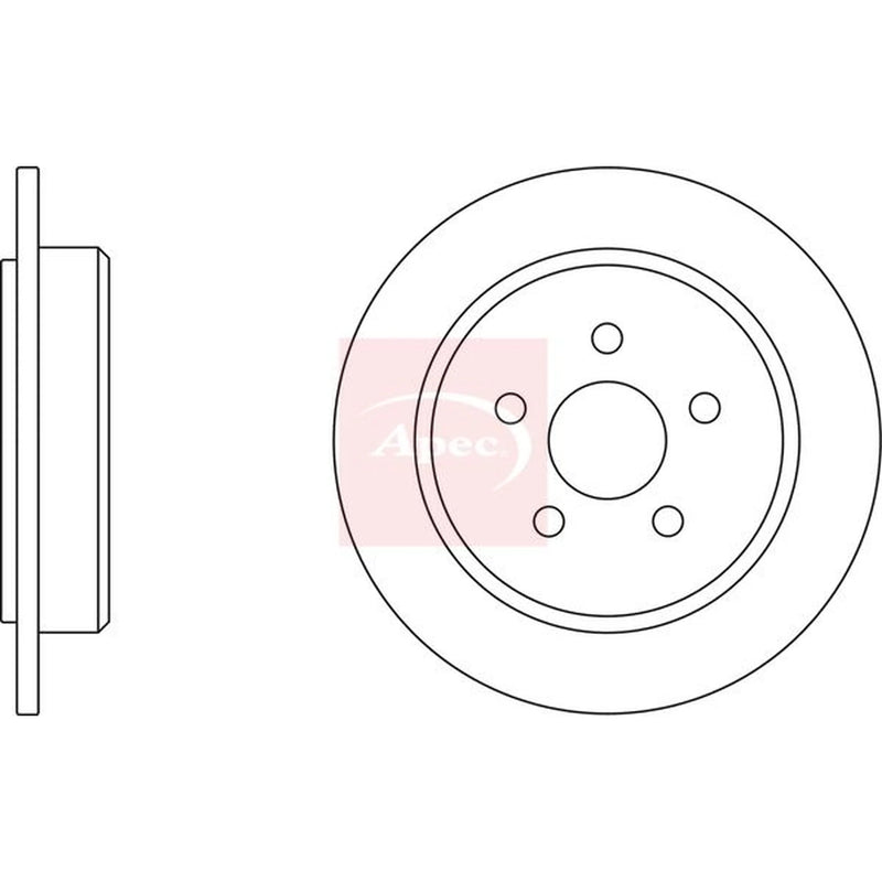 Apec 2 x Solid Rear Brake Discs DSK2038-x2