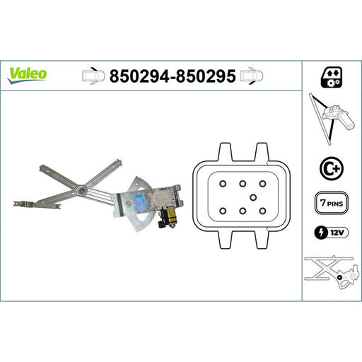 Valeo Electric Window Regulator Lifter Left Front 850294