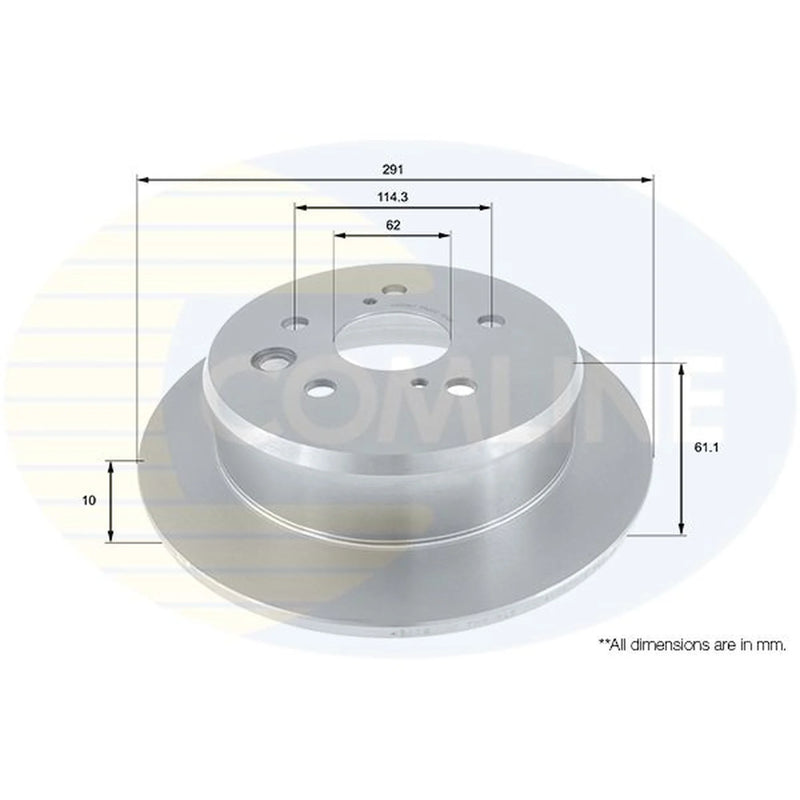Comline 2 x Solid Rear Brake Discs ADC01157-x2