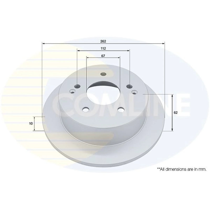 Comline 2 x Solid Rear Brake Discs ADC2952-x2