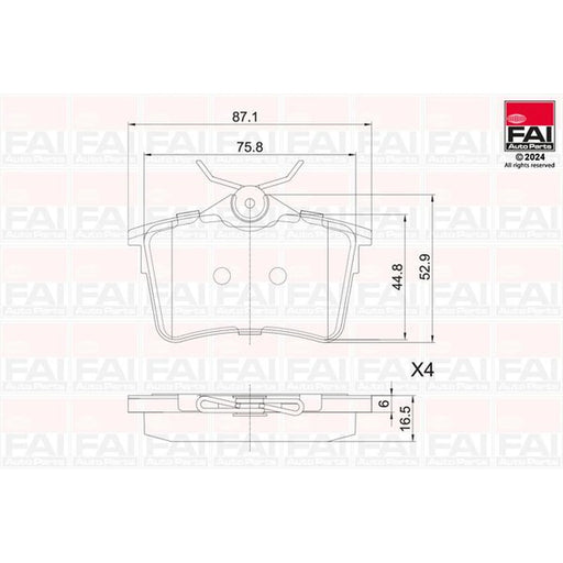FAI Rear Brake Pad Set BP135