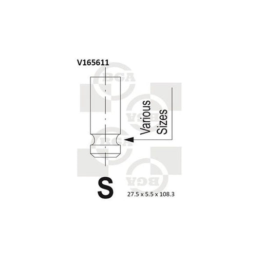 BGA Engine Exhaust Valve 27mm Head V165611