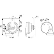 Hella Trumpet Style Car Horn 3FG 011 225-241
