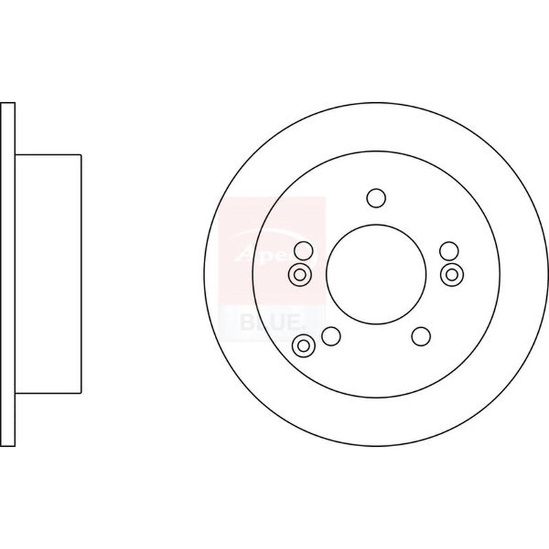 Apec 2 x Solid Rear Brake Discs SDK6929-x2