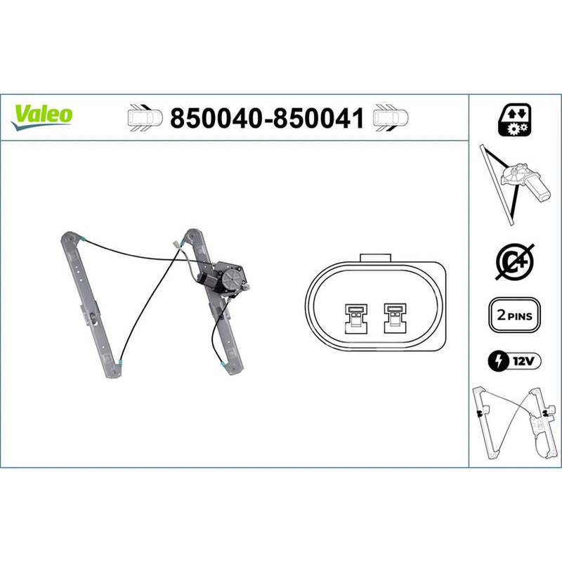 Valeo Electric Window Regulator Lifter Right Front 850041
