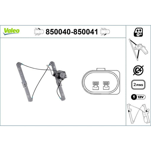 Valeo Electric Window Regulator Lifter Left Front 850040