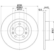 Mintex 2 x Solid Rear Brake Discs MDC2345-x2