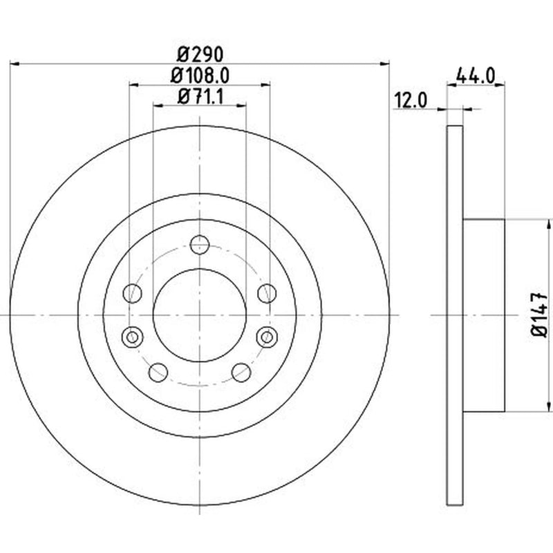 Mintex 2 x Solid Rear Brake Discs MDC2345-x2