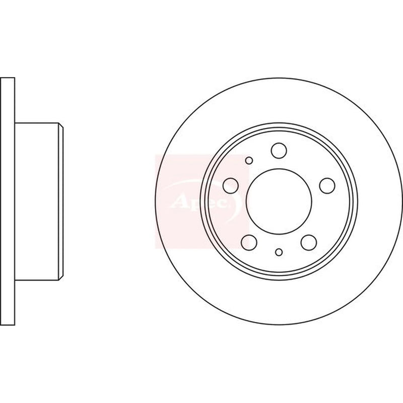 Apec 2 x Solid Rear Brake Discs DSK3777-x2