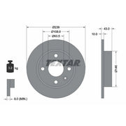 Textar 2 x Solid Front Brake Discs 92050900-x2