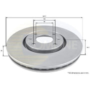 Comline 2 x Vented Front Brake Discs ADC1544V-x2