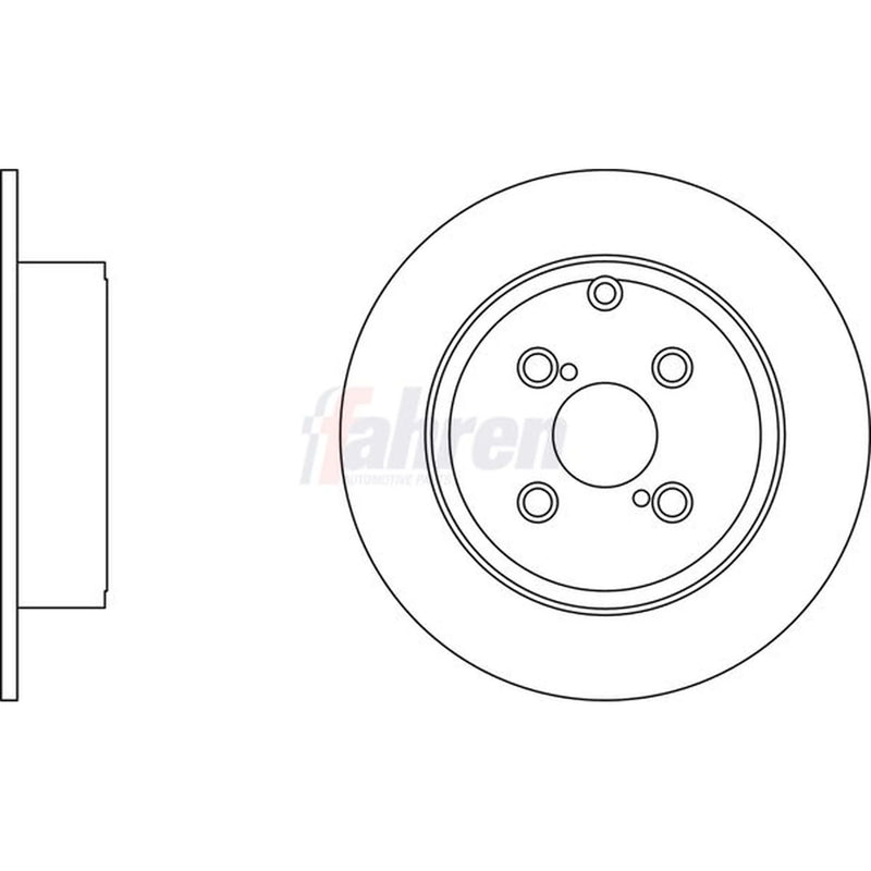 Fahren Rear Brake Solid Discs & Pads fits Toyota Corolla 2000-2007 1.4 1.8 2.0