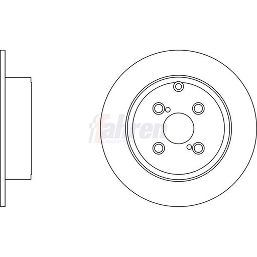 Fahren Rear Brake Solid Discs & Pads fits Toyota Corolla 2000-2007 1.4 1.8 2.0