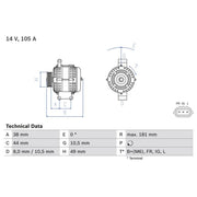 Bosch Car Alternator 12V 0 986 084 240
