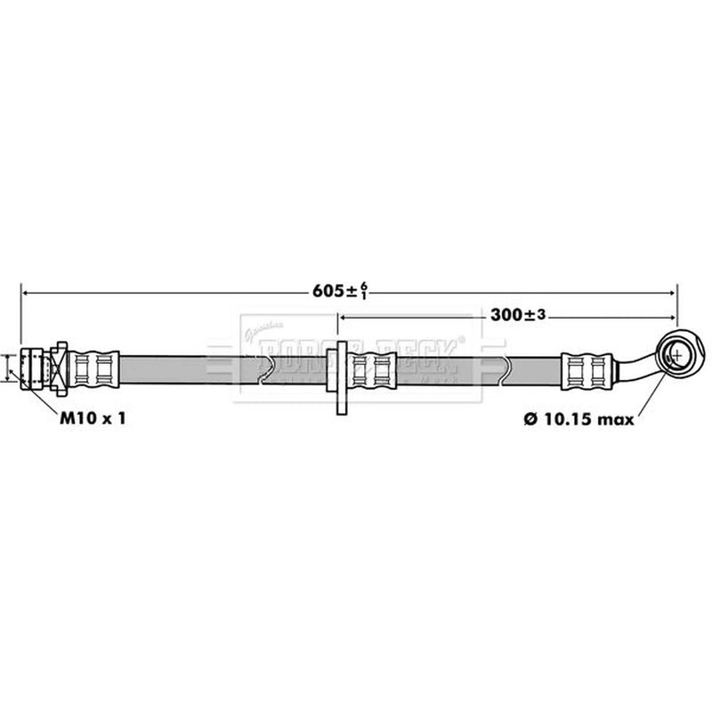 Borg & Beck Brake Hydraulic Hose Line Front Right BBH7441
