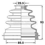 Borg & Beck Drive Shaft Bellow Kit transmission sided BCB6260