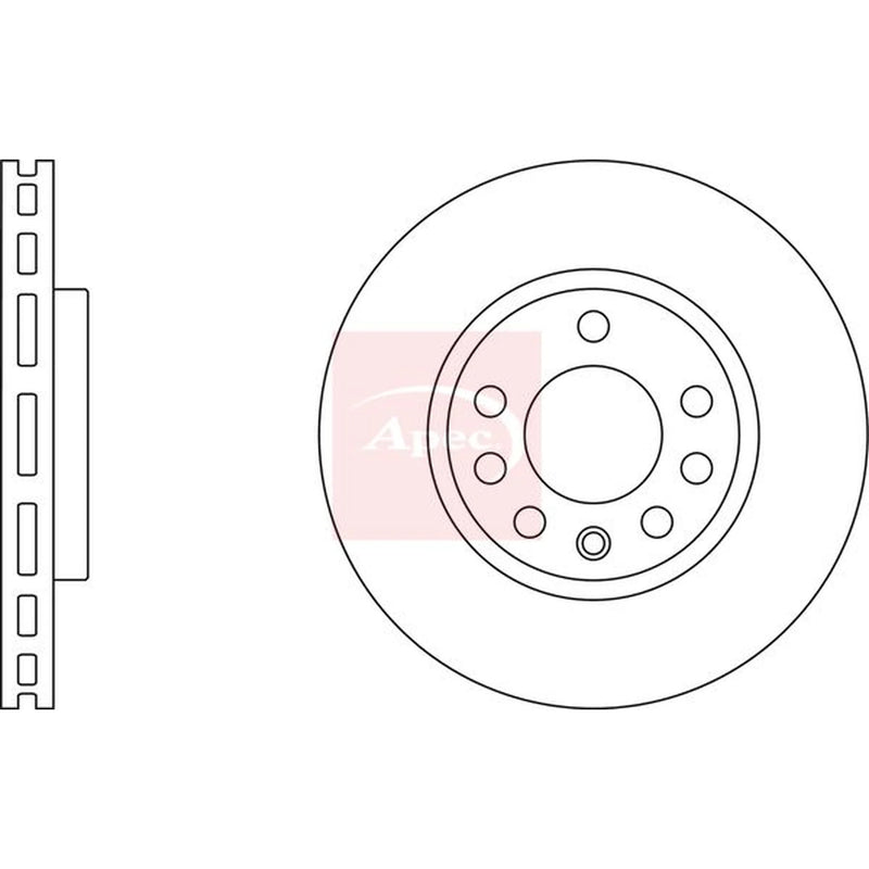 Apec 2 x Vented Front Brake Discs DSK2508-x2