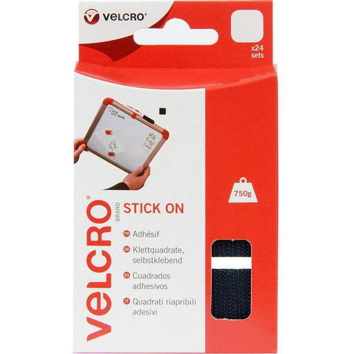 Stylish Velcro® Brand Stick On Squares 25mm x 24 Black - Velcro - Van Life Living