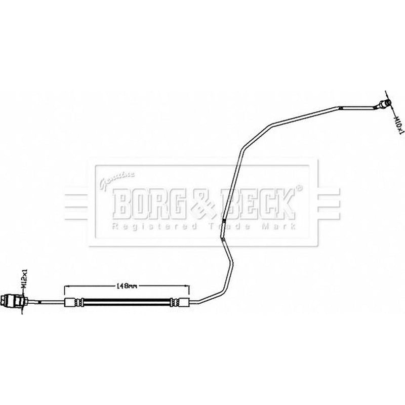 Borg & Beck Brake Hydraulic Hose Line outer BBH8466
