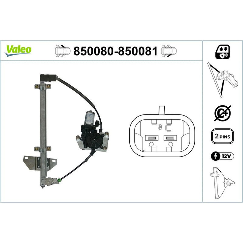 Valeo Electric Window Regulator Lifter Right Front 850081