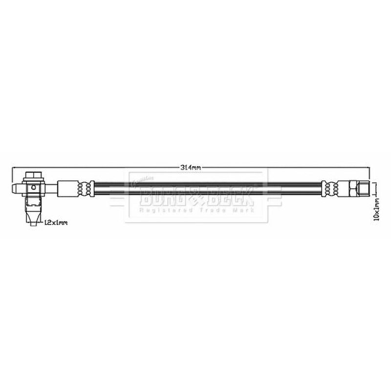 Borg & Beck Brake Hydraulic Hose Line Rear Right BBH8804
