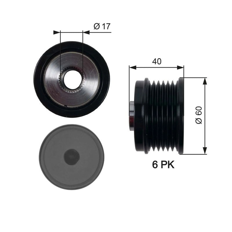 Gates Alternator Overrunning Freewheel Clutch OAP7153