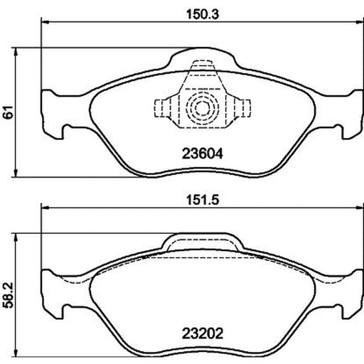 Mintex Mintex Front Brake Disc Kit internally vented MDK0148